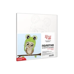 Холст на картоне с контуром Rosa Start Совенок, 20х20 см, хлопок, акрил