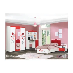 Набор детской мебели Ulduz, кровать/шкаф/стол/тумба, белый Набор детской мебели Ulduz, кровать/шкаф/стол/тумба, белый