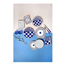 Səhər yeməyi dəsti Porland Spotty 04POR034885, 18 parça, 6 nəfərlik, farfor, rəngbərəng
