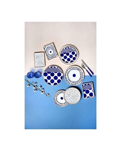 Səhər yeməyi dəsti Porland Spotty 04POR034885, 18 parça, 6 nəfərlik, farfor, rəngbərəng