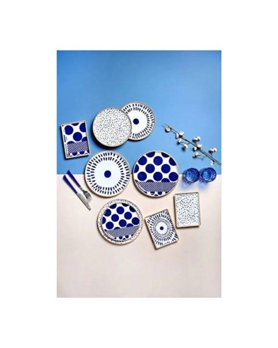 Səhər yeməyi dəsti Porland Spotty 04POR034885, 18 parça, 6 nəfərlik, farfor, rəngbərəng