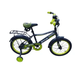 Детский велосипед vld802, черный/зеленый
