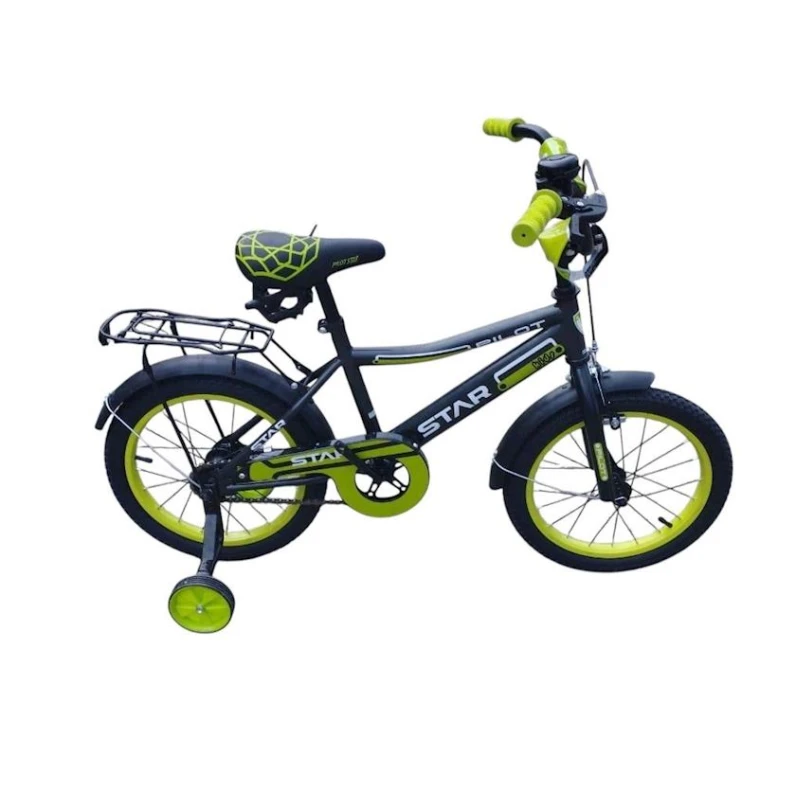 Детский велосипед vld802, черный/зеленый