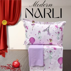 Комплект детского постельного белья Narlı 1034, пододеяльник 160x220 см, простыня 180x240 см, наволочка 50x70 см, односпальный, хлопок, разноцветный