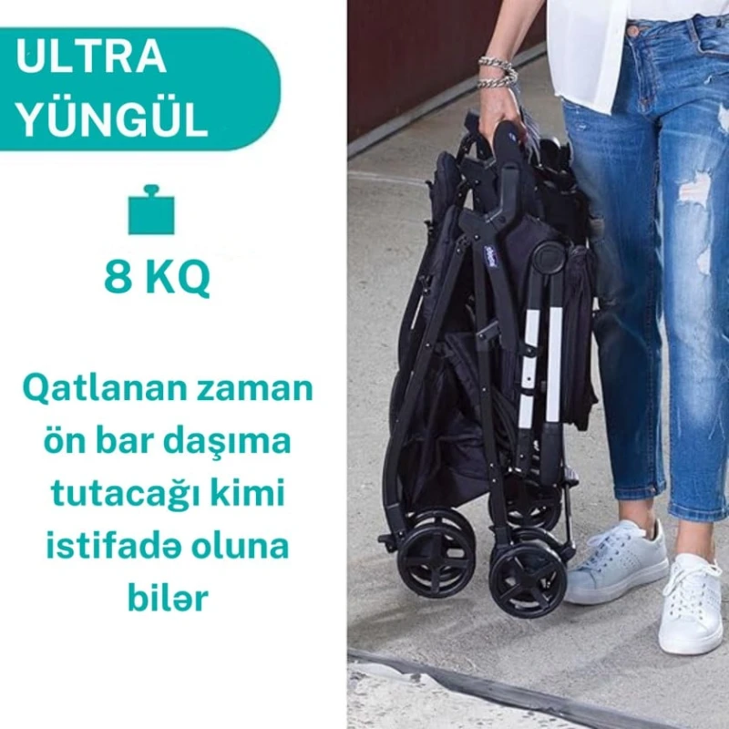 Детская коляска Chicco Ohlala Silver Cat, черная/серая, 78x88x101 см, 0+ месяцев