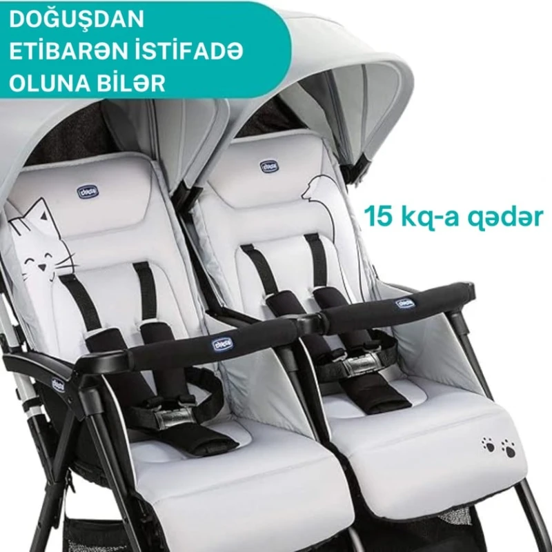 Детская коляска Chicco Ohlala Silver Cat, черная/серая, 78x88x101 см, 0+ месяцев