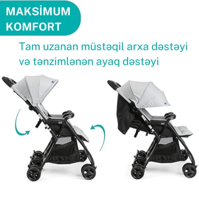 Детская коляска Chicco Ohlala Silver Cat, черная/серая, 78x88x101 см, 0+ месяцев