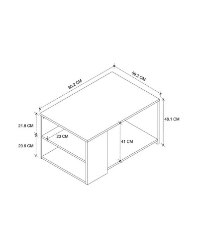 Jurnal masası Vision ev_12115510, LDSP, antrasit/qəhvəyi, 90x60x48 sm