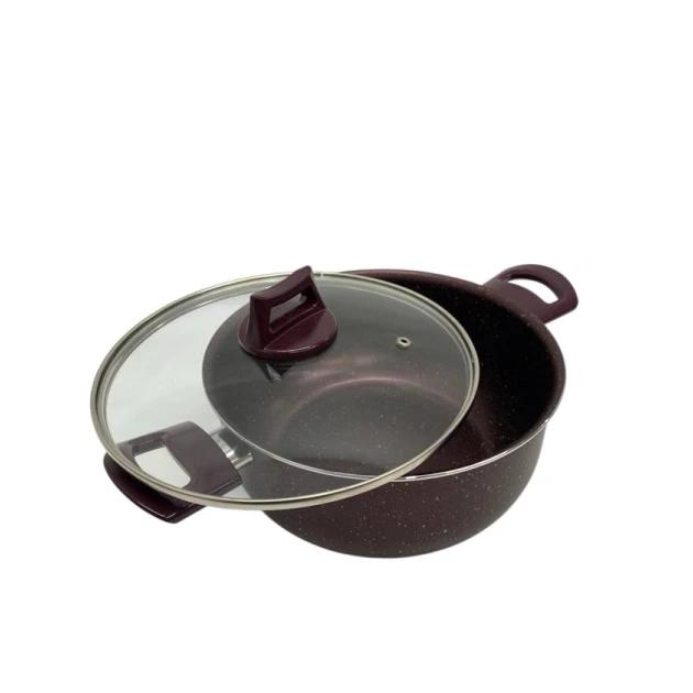 Кастрюля Mehtap, гранит, фиолетовая, 24 см