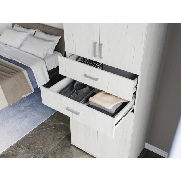 Шкаф Art Mebel Art-100-8, ЛДСП, белый, 50х100х210 см Шкаф Art Mebel Art-100-8, ЛДСП, белый, 50х100х210 см