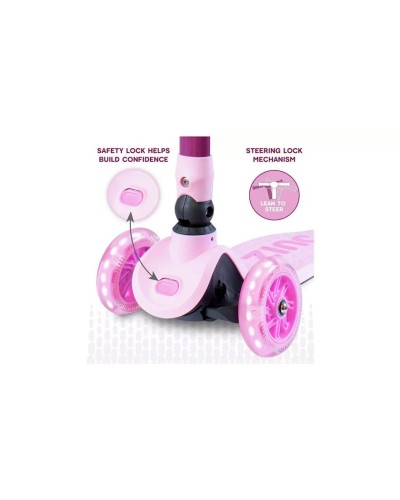 Uşaqlar üçün samokat Hypro Zinc Flyte Three Wheeled Folding ZC07925, çəhrayı