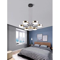 Люстра подвесная Şəms Aydınlatma 8933-6 LED, золотистый/черный, 60-70 см, 60W