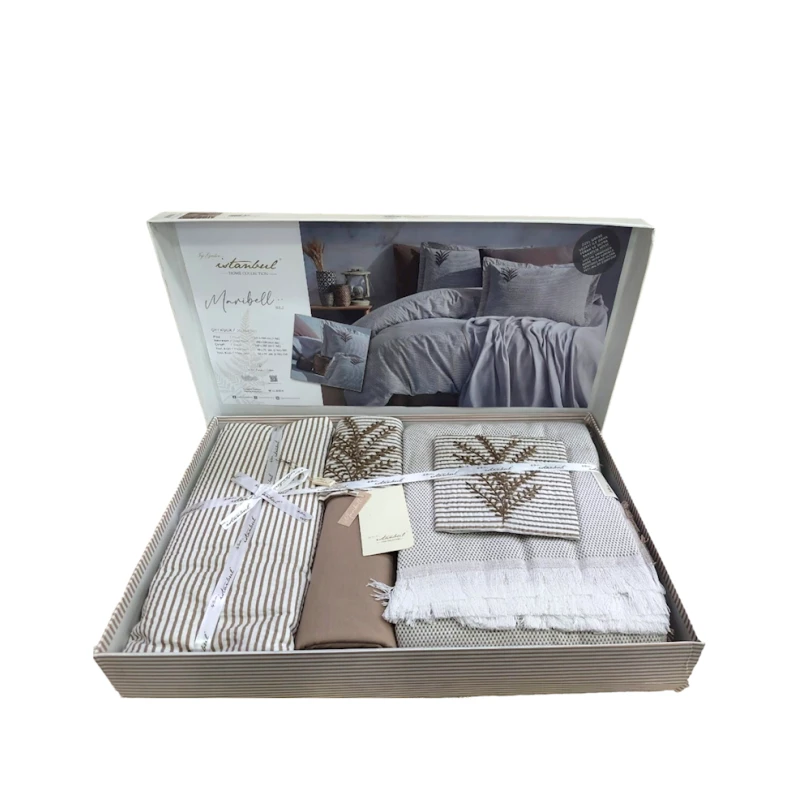 Комплект постельного белья İyi Geceler İstanbul İH99, пододельник 200х220 см, простыня 240х260 см, наволочки 50х70, покрывало 220х240 см, двуспальный, хлопок, голубой/коричневый Комплект постельного белья İyi Geceler İstanbul İH99, пододельник 200х220 см, простыня 240х260 см, наволочки 50х70, покрывало 220х240 см, двуспальный, хлопок, голубой/коричневый