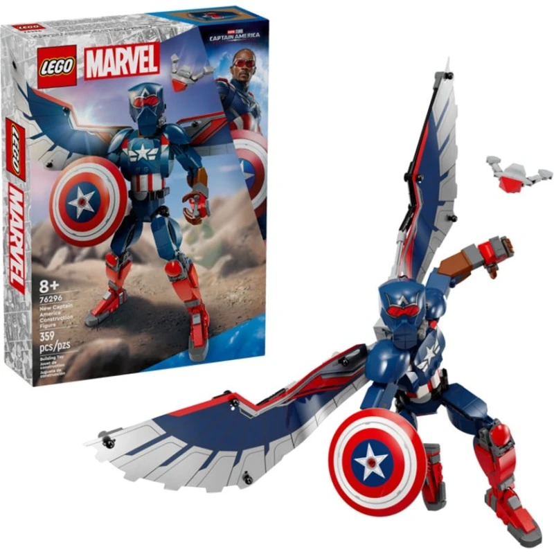 Конструктор LEGO Marvel: 76296 New Captain America Construction Figure Set, 359 элементов, 8+ лет