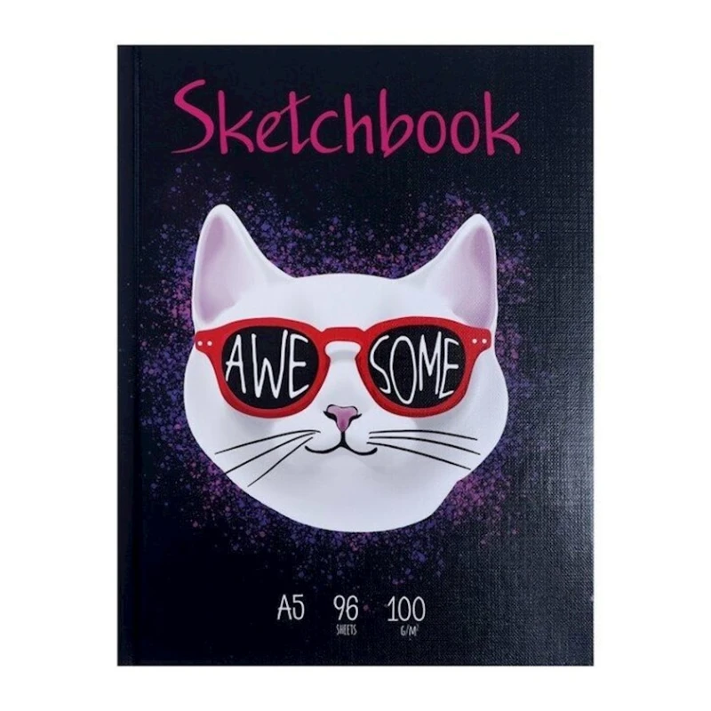 Скетчбук Miland Cool Cat, 96 листов, формат А5 Скетчбук Miland Cool Cat, 96 листов, формат А5