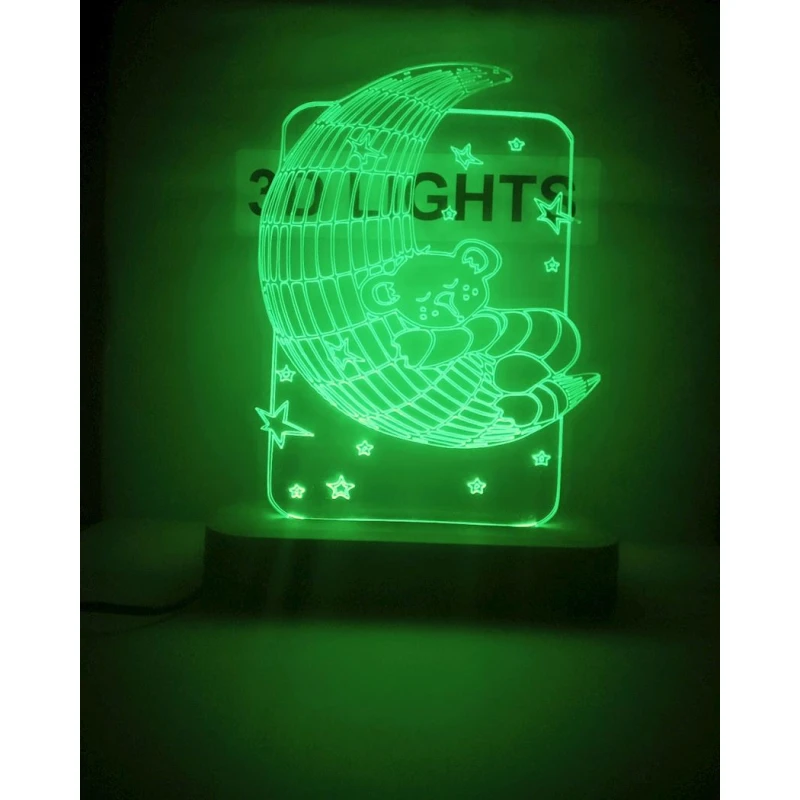 3D-gecə lampası tay01, 20x14 sm, yaşıl 3D-gecə lampası tay01, 20x14 sm, yaşıl