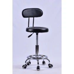 Барный стул ERZ Puff, искусственная кожа/металл, черный, 100 кг Барный стул ERZ Puff, искусственная кожа/металл, черный, 100 кг