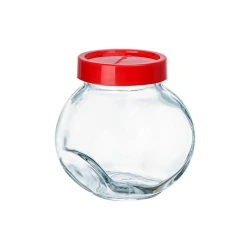 Банка для хранения Pasabahce Bella, 200 мл, стекло, прозрачный, красный Банка для хранения Pasabahce Bella, 200 мл, стекло, прозрачный, красный
