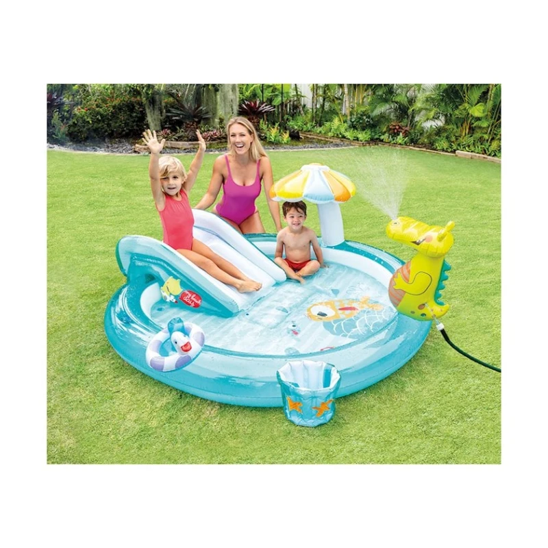 Игровой центр-бассейн Intex Crocodile, детский, надувной, 201х170х84 см, 160 л, разноцветный