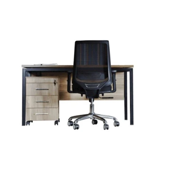 Yazı masası tumba ilə Magma 3210006, 3 çekmeceli təkərli tumba, mərkəzi kilid, 140x70x75 sm