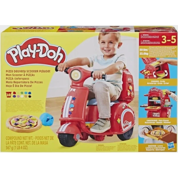 Игровой набор Hasbro F8803 Play-Doh Pizza Delivery Scooter со скутером, 3+ лет