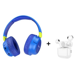 Беспроводные наушники Hoco W43 Blue + Беспроводные наушники Hoco EW64 White В подарок