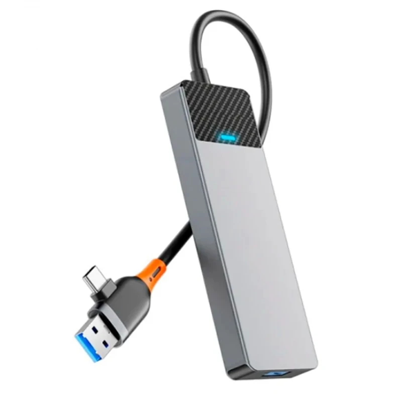 USB хаб Wiwu Linker A431C 4-in-1 Type-C Grey