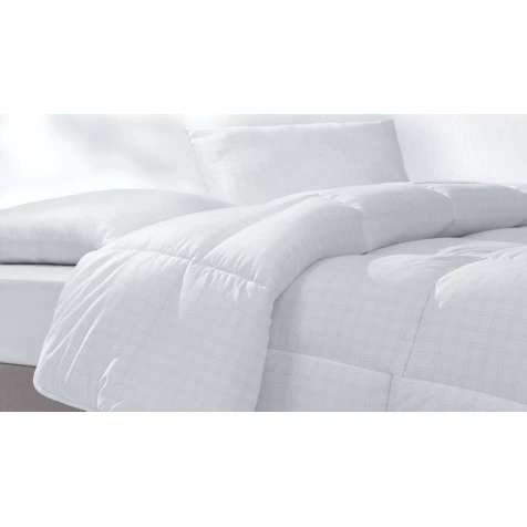 Yorğan Yataş Anti-Stress 195x215 sm, ikinəfərlik, poliefir lif, ağ