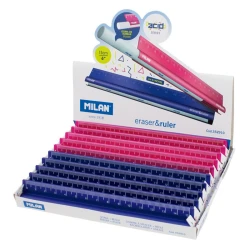 Линейка Milan Acid, с ластиком, 15 см