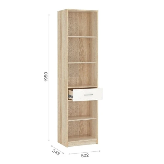 Сервант 3563_M3PenVitrWhson, 50.2x34.3x195, белый/коричневый Сервант 3563_M3PenVitrWhson, 50.2x34.3x195, белый/коричневый