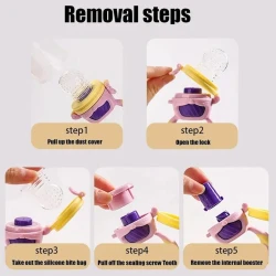 Ниблер MS00002TP, 4+ мес, силикон, розовый/зеленый