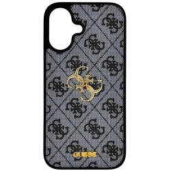 Чехол Apple iPhone 16 Guess черного и золотого цвета