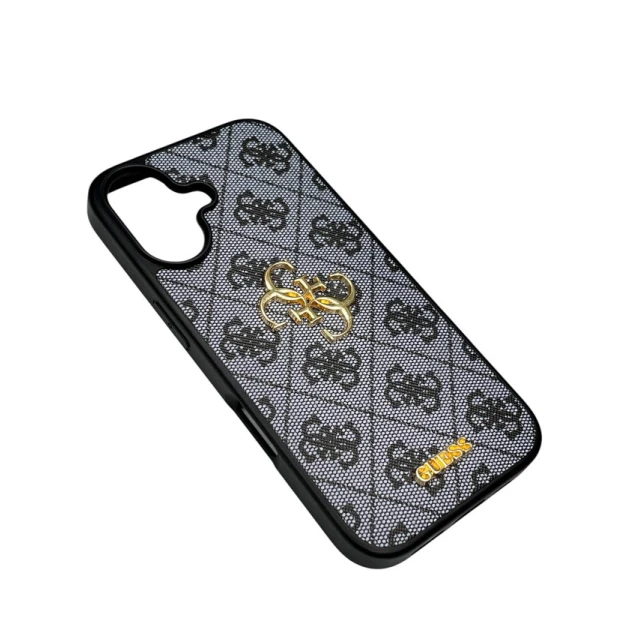 Чехол Apple iPhone 16 Guess черного и золотого цвета