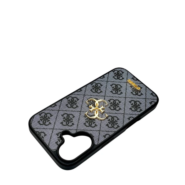 Чехол Apple iPhone 16 Guess черного и золотого цвета