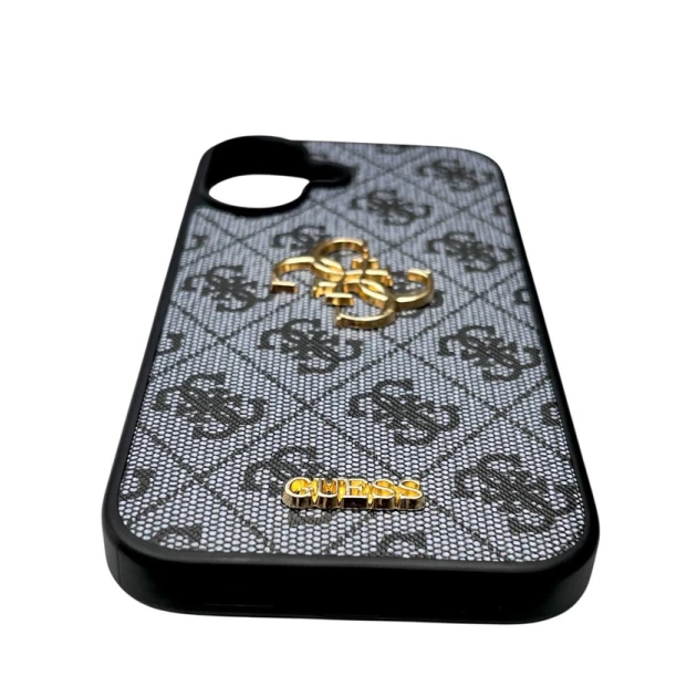 Чехол Apple iPhone 16 Guess черного и золотого цвета