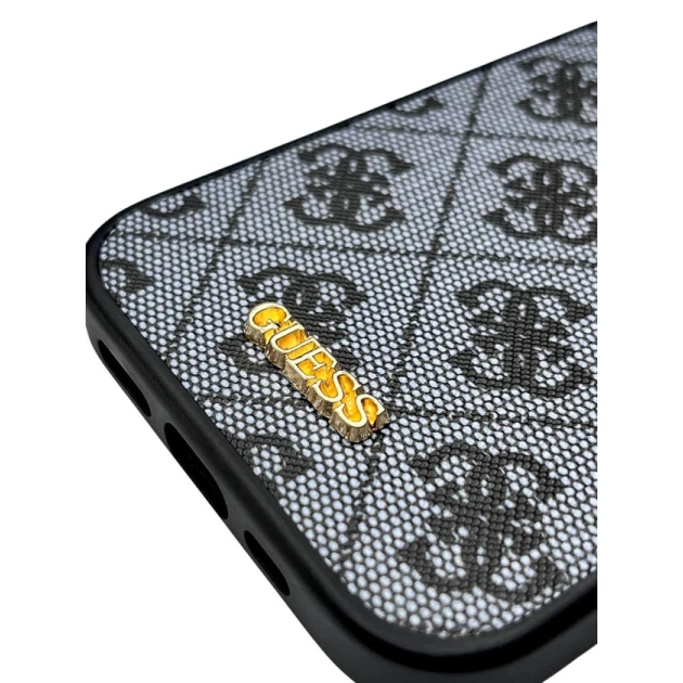 Чехол Apple iPhone 16 Guess черного и золотого цвета