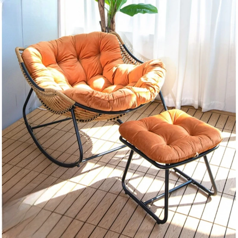 Yelləncək-kreslo və pufik dəsti, yumşaq yastıq ilə, 150x90x40 sm, narıncı Yelləncək-kreslo və pufik dəsti, yumşaq yastıq ilə, 150x90x40 sm, narıncı