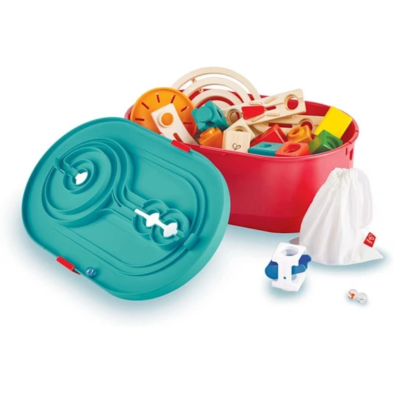 Развивающая игра Hape Quadrilla Stack Track Bucket Set, 4+ лет