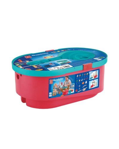 İnkişaf etdirən oyun Hape Quadrilla Stack Track Bucket Set, 4+ yaş