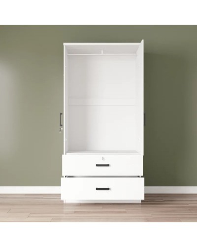 Şkaf Art Mebel Art-80-11, LDSP, ağ, 50x80x210 sm