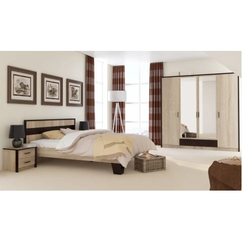 Двуспальная кровать Art_ikili_yataq (200) 2, ламинат, коричневая, 120x200x200 см