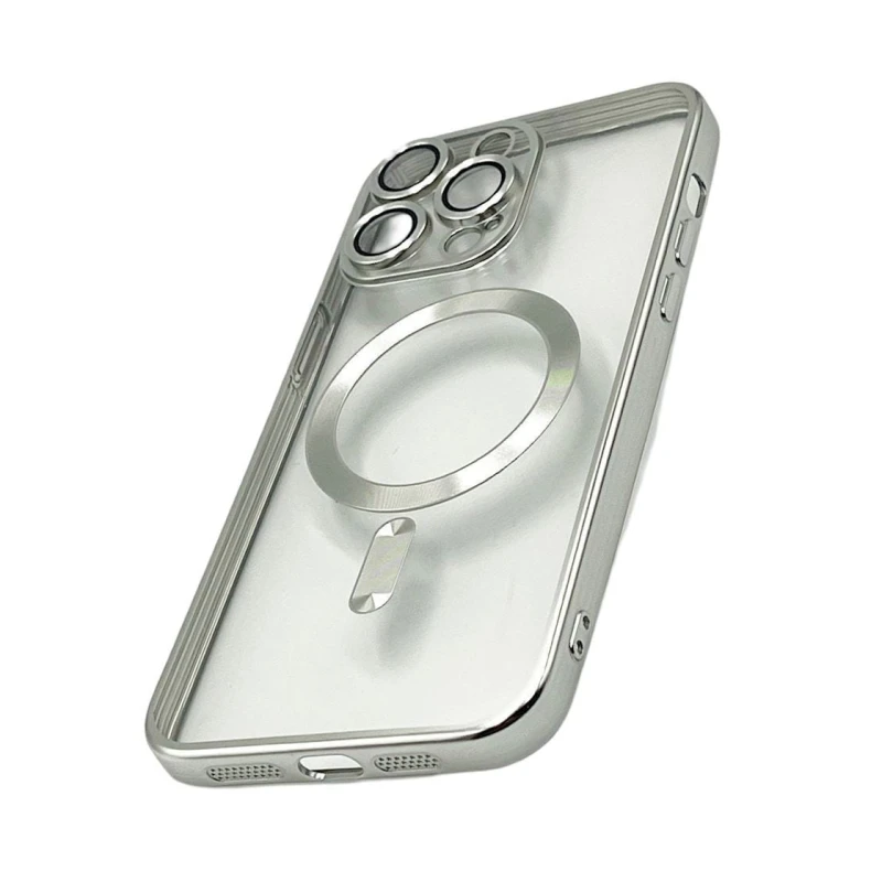 Çexol 888_store_550 MagSafe Apple iPhone 15 Pro Max üçün Titan/Şəffaf