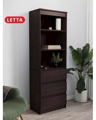Stellaj 3563_L-M 23563_ShkafMiniVen, 60x34x180 sm, LDSP, qəhvəyi