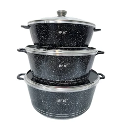 Набор кастрюль W.K ZGH_00106, гранит, черный, 6 предметов