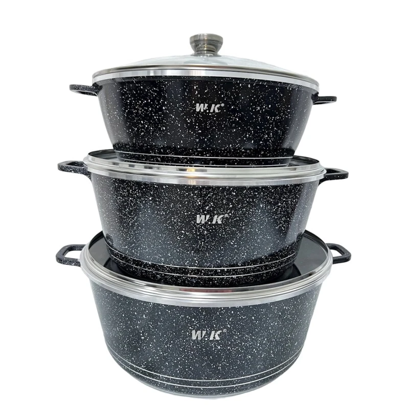 Qazan dəsti W.K ZGH_00106, qranit, qara, 6 parça Qazan dəsti W.K ZGH_00106, qranit, qara, 6 parça