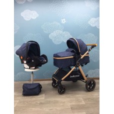 Uşaq arabası 3in1 Belecoo X-1D3, göy