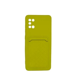 Çexol Silikon Card Case Samsung Galaxy A51 üçün, Yellow