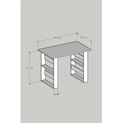 Компьютерный стол Art Mebel Art_Komp_Masası 160, черный, 75x90x60 см