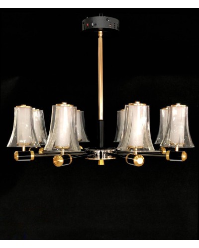 Asma çılçıraq Şəms Aydınlatma LED 5898-8, 8x6W, qızılı-qara, diametr 70-75 sm - LED 5898-8
