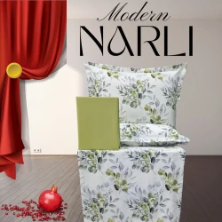 Комплект постельного белья Nar-Lı-001044, простыня 240x260 см, пододеяльник 200x220 см, наволочки 2 шт x 50x70 см, двуспальный, хлопок, разноцветный